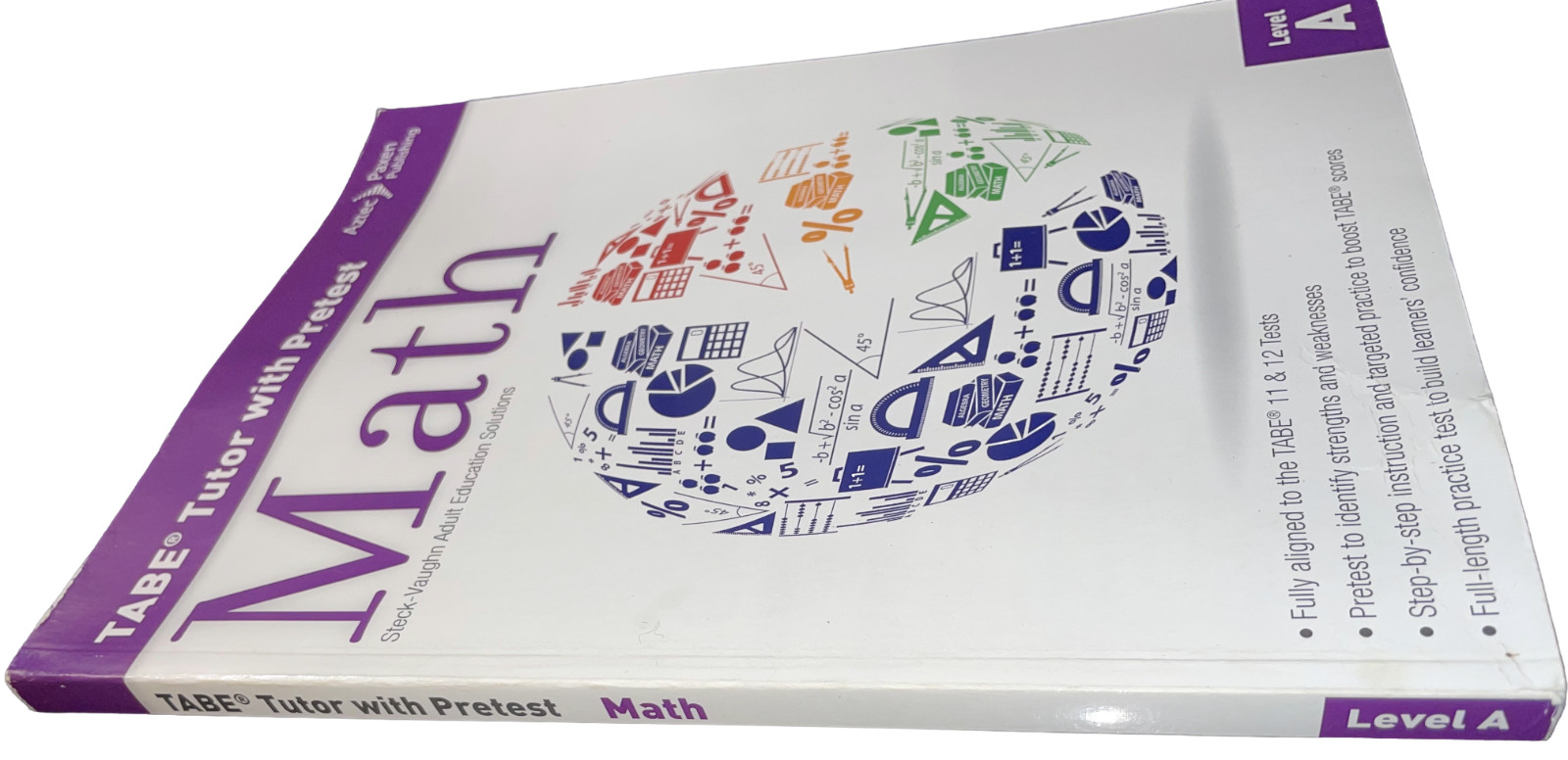 TABE Tutor with Pretest Math Level A Workbook | Adult Education Test Prep | Good