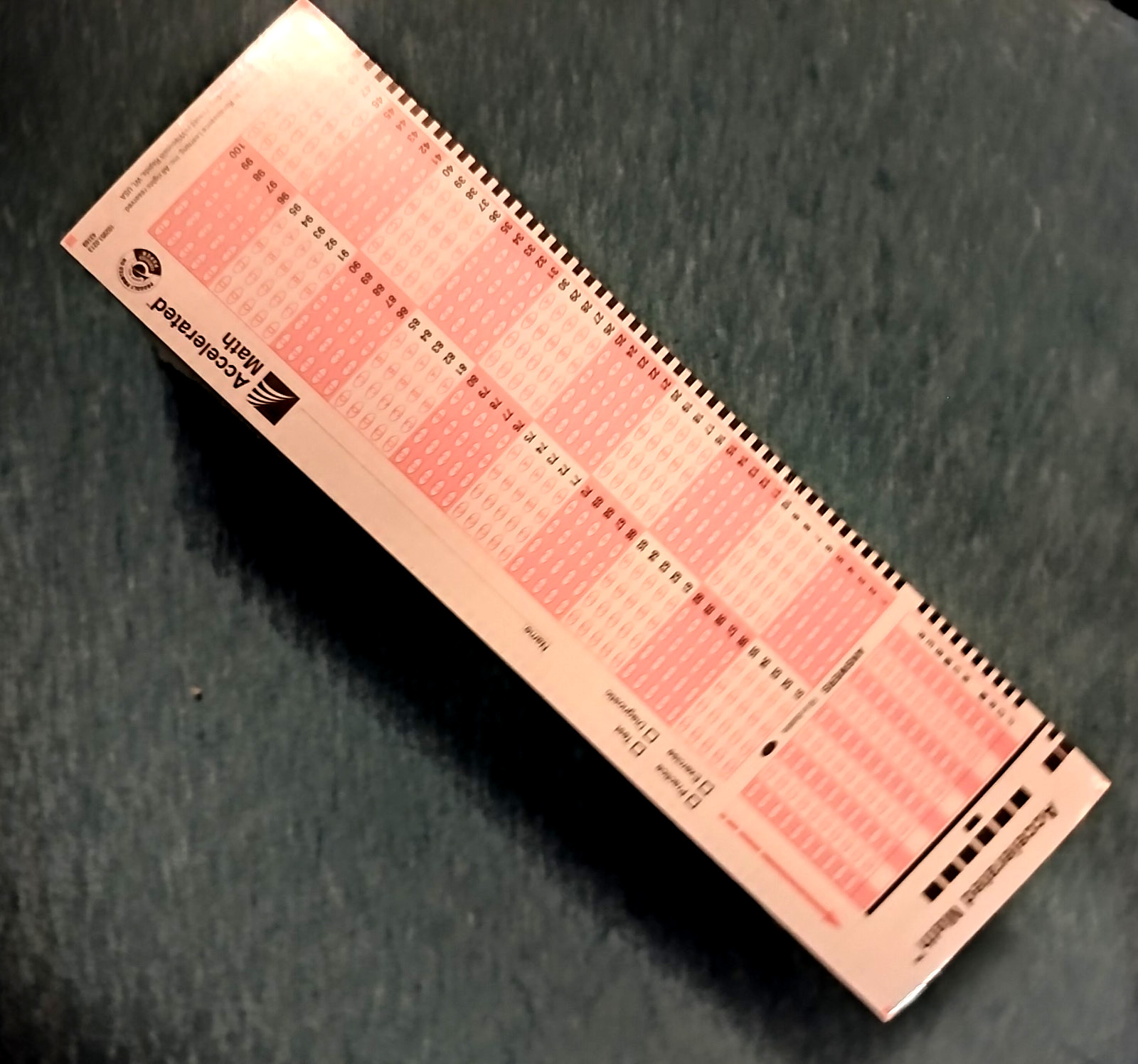 Accelerated Math Scan Cards, Two Bundles of 500 Bubble Testing Cards, Total 1000