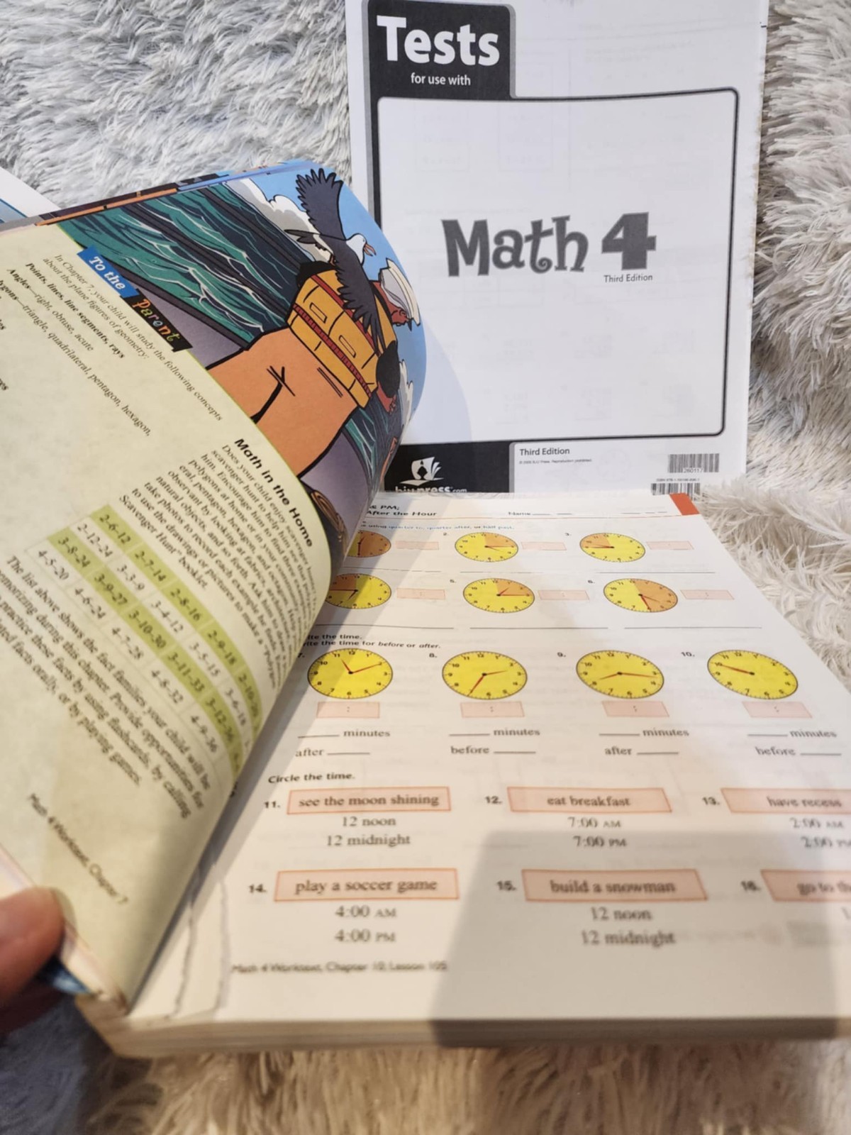 BJU 4th Grade Math 3rd Ed Student Handouts, 1/2 Worktext, and Test