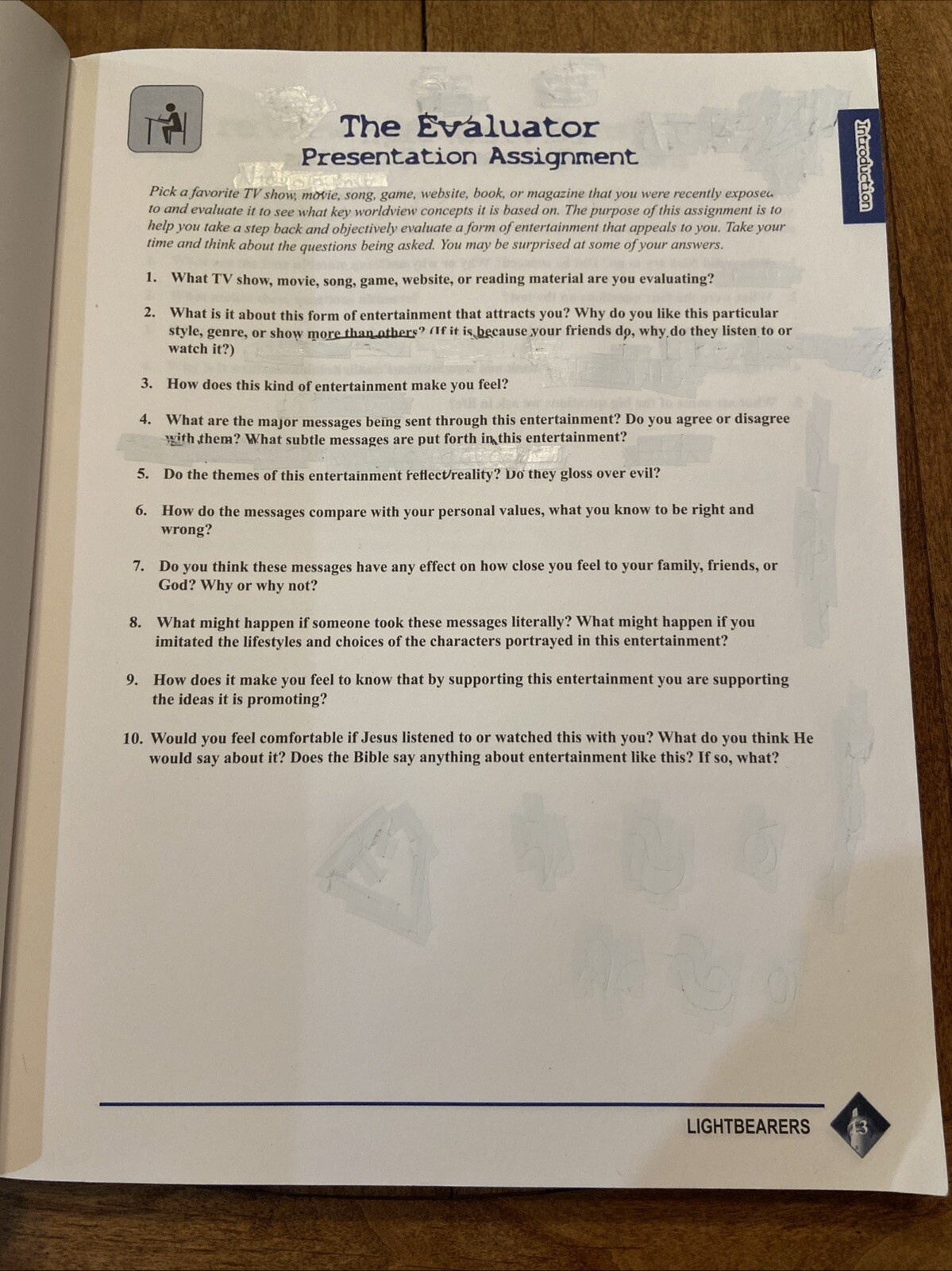 Lightbearers : Biblical Worldview Curriculum Student Workbook Summit Ministries