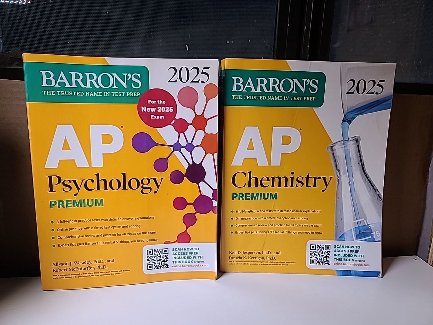 Barron’s AP Psychology & AP Chemistry Premium 2025 – 2 Book Lot Test Prep