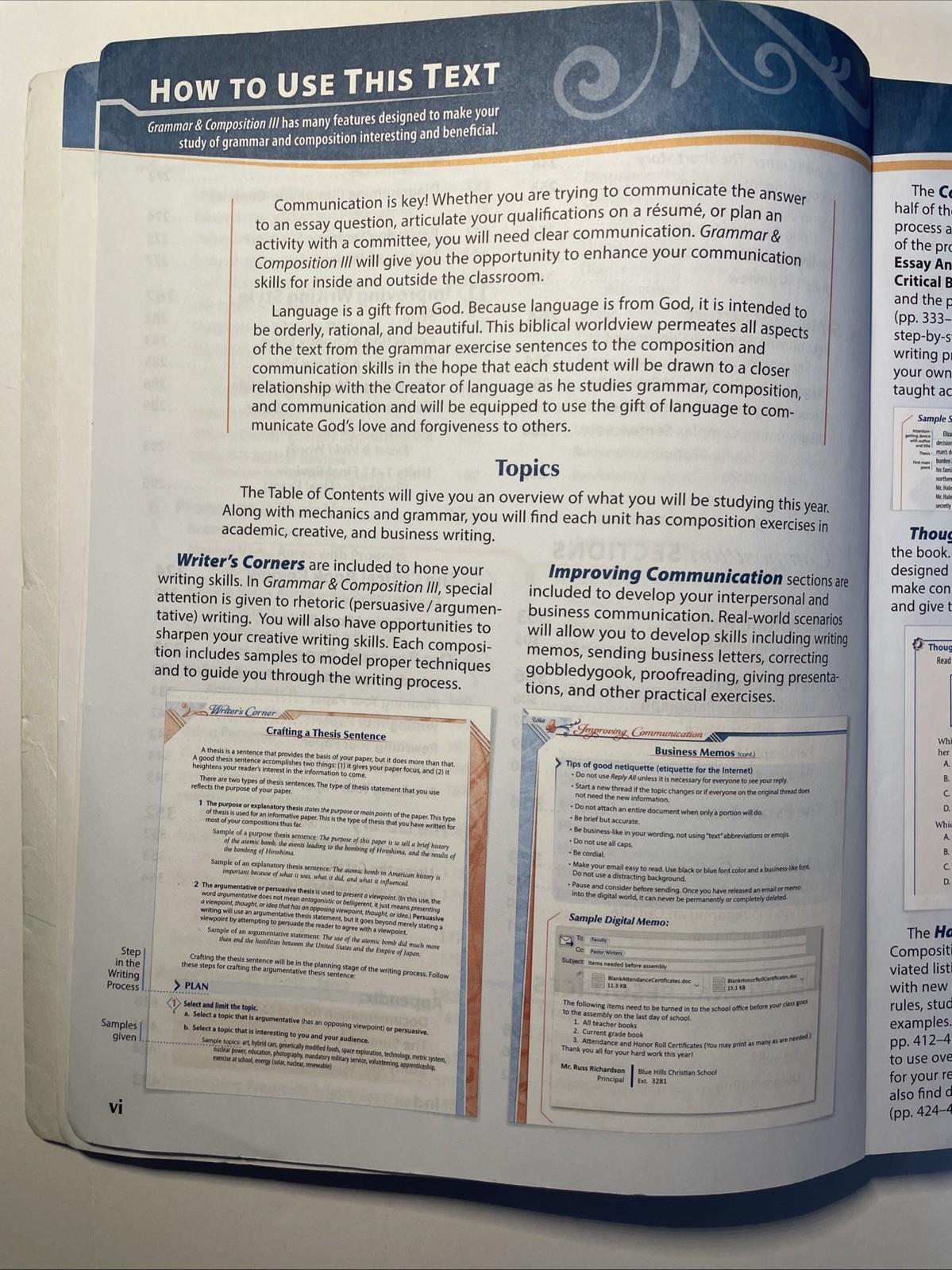 USED ABEKA GRAMMAR & COMPOSITION WORK-TEXT III SIXTH EDITION