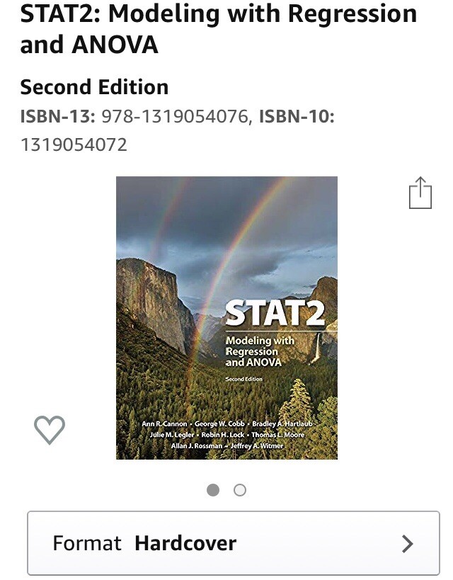 STAT2. Modeling with Regression and ANOVA Ann R.Cannon Second Edition HARDCOVER