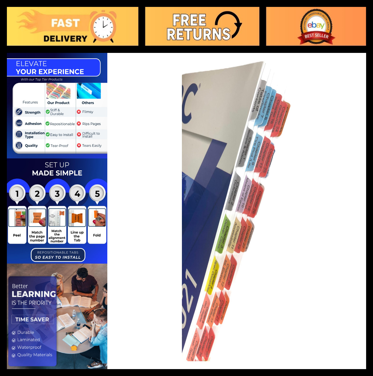Laminated Color-Coded Book Tabs for International Building Code 2021 – Removable