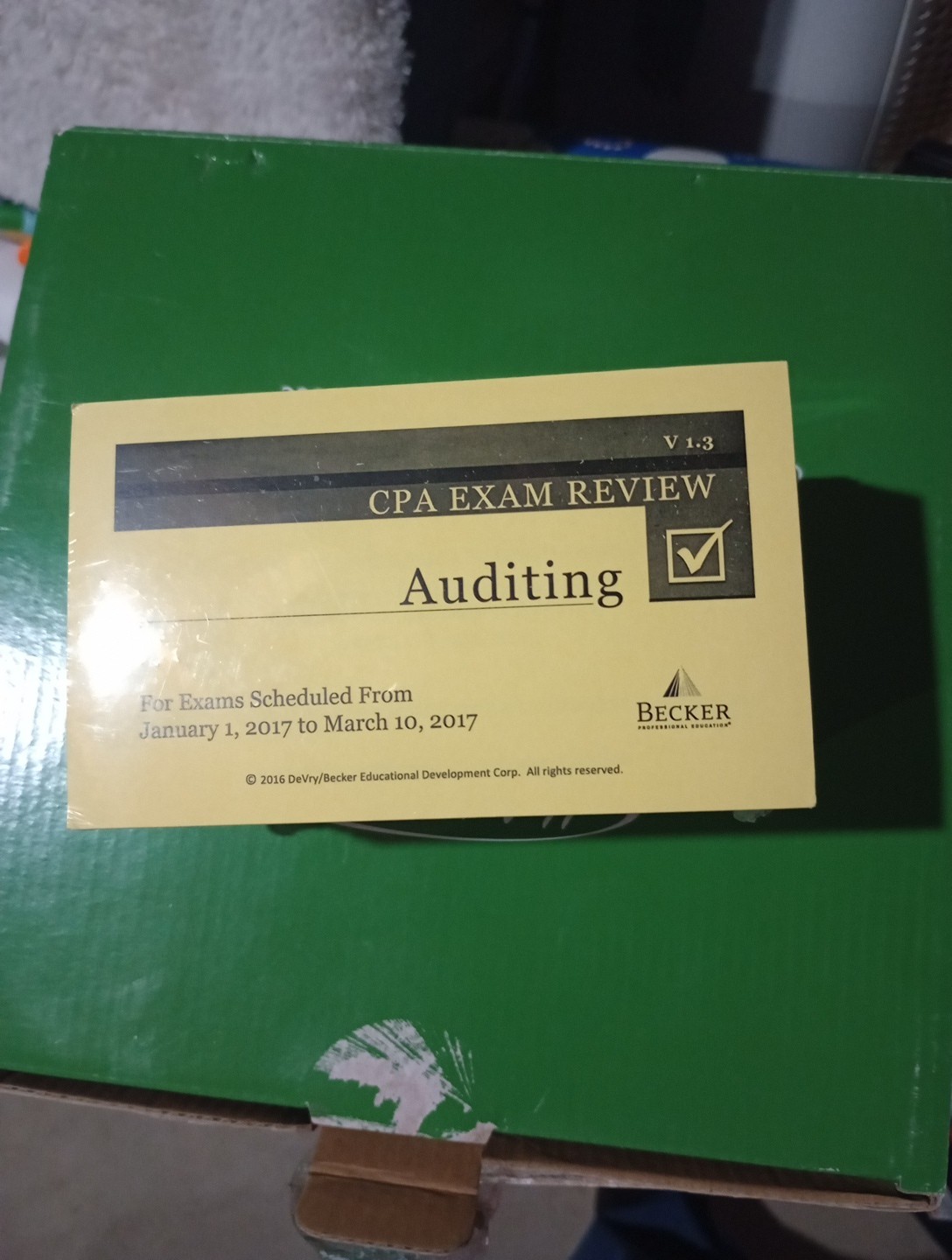 Becker CPA Flashcards Auditing 1.3 (2017)