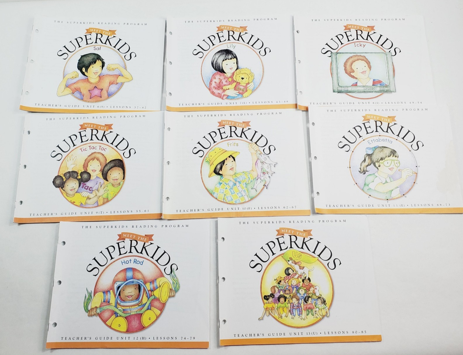 Lot of 8 Meet The Superkids Kindergarten Teacher Guides Units 6-13 Homeschooling