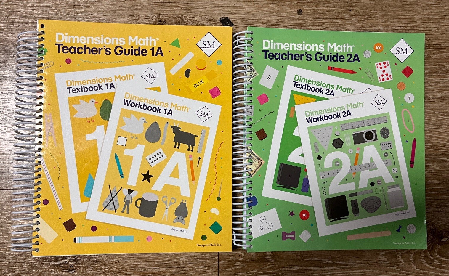 Dimensions Math 1A and 2A – Teacher’s Guide – Spiral bound – LOT OF 2 – NEW