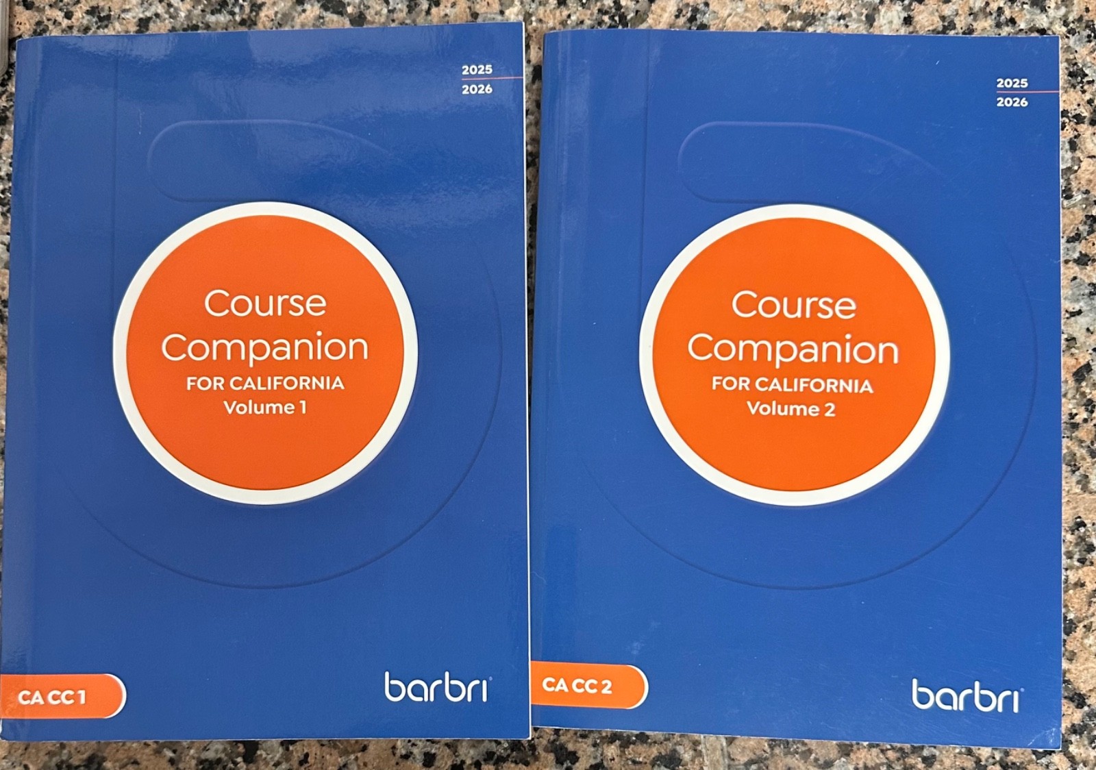 barbri Course Companion for California Vol 1 & 2, 2025-2026 Very Good