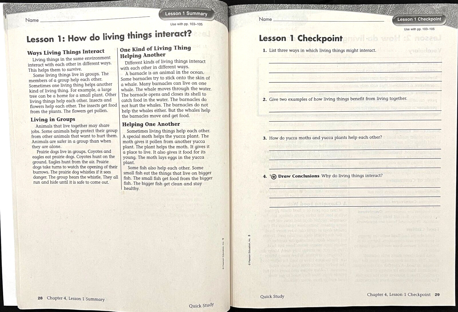 3rd Grade – SCIENCE – QUICK STUDY – Intervention Study Guide (2006, Foresman)