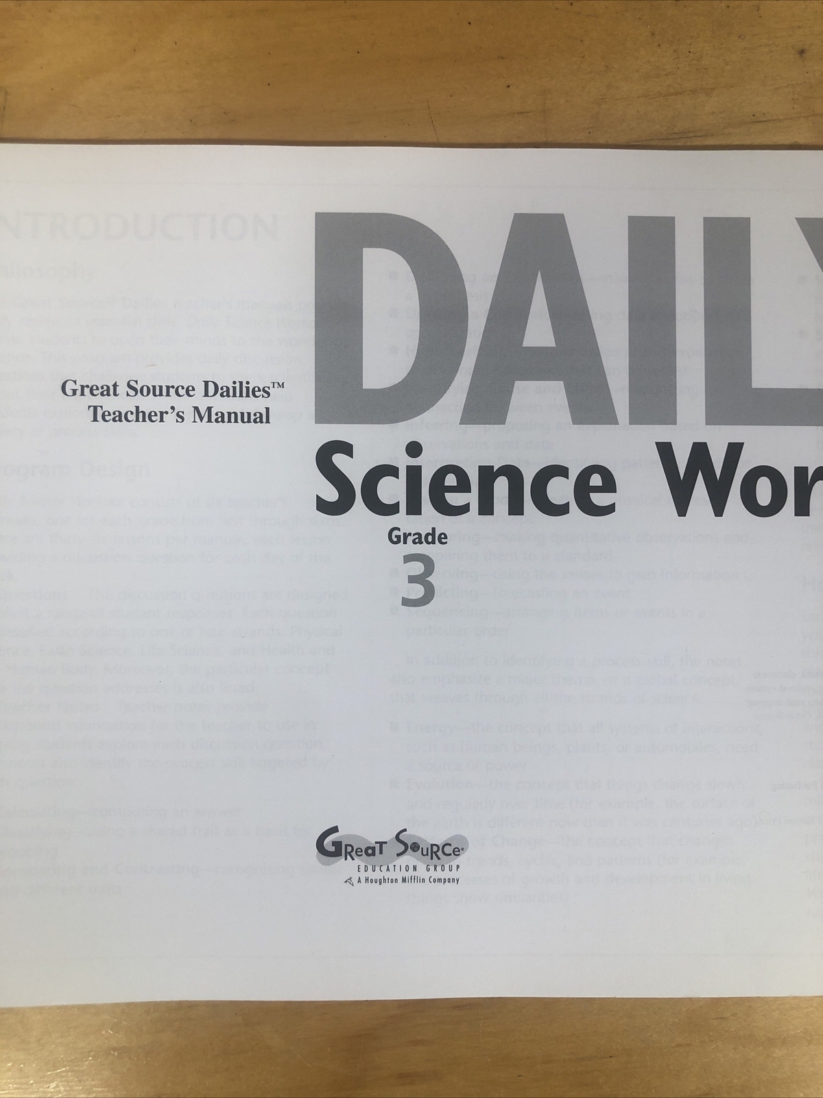 Great Source Daily Science Workout Grade 3 Teachers Manual 2001 home school book