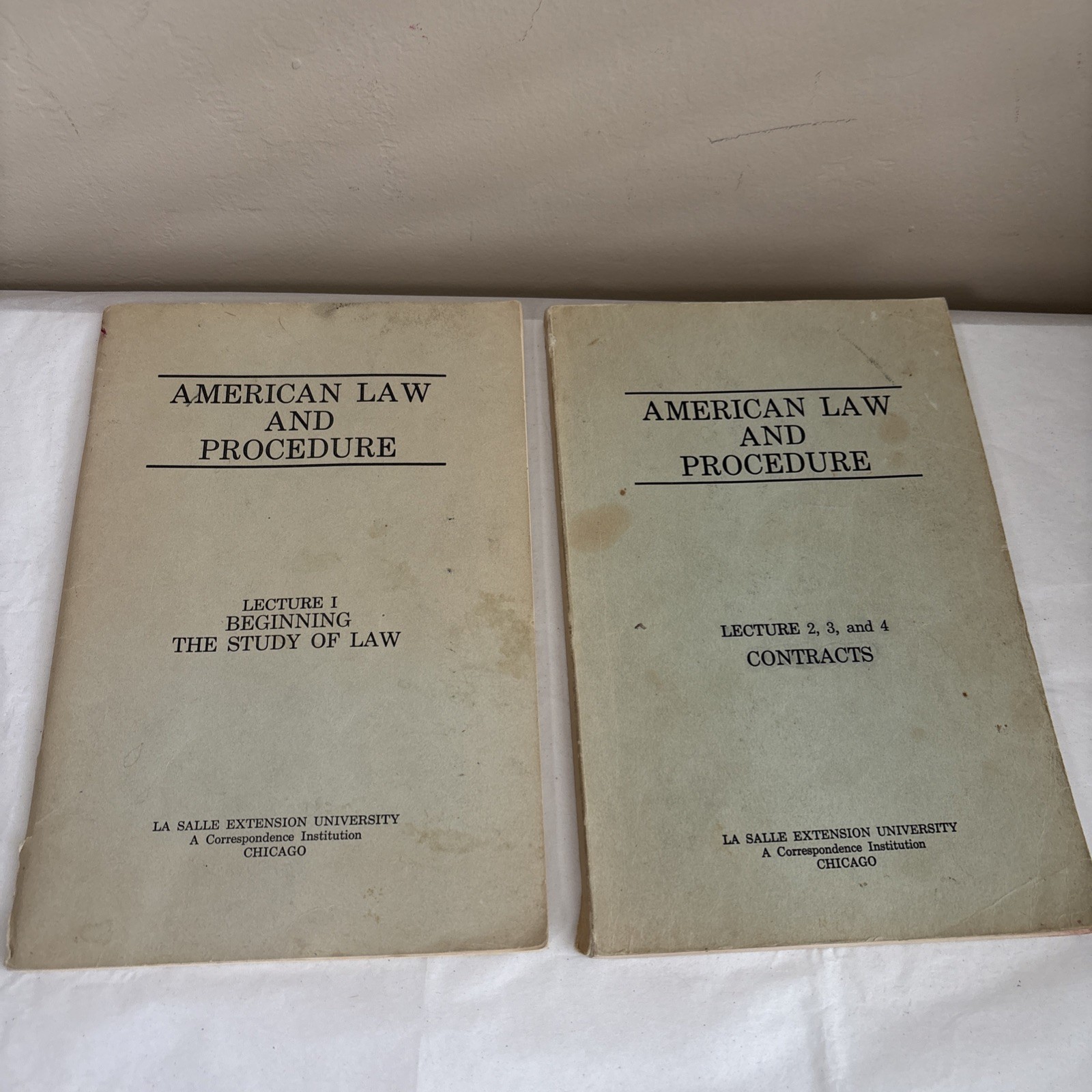 American Law&Procedure LectureI Beginning the study of law & 2,3,4 contracts1963