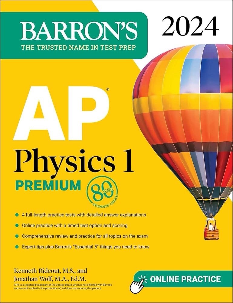 Barron’s AP Physics 1 Premium Study Guide Online Practice, 2024