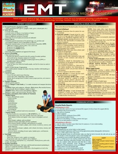 EMT- EMERGENCY MEDICAL TECHNICIAN (QUICK STUDY ACADEMIC) By Inc. Barcharts Mint