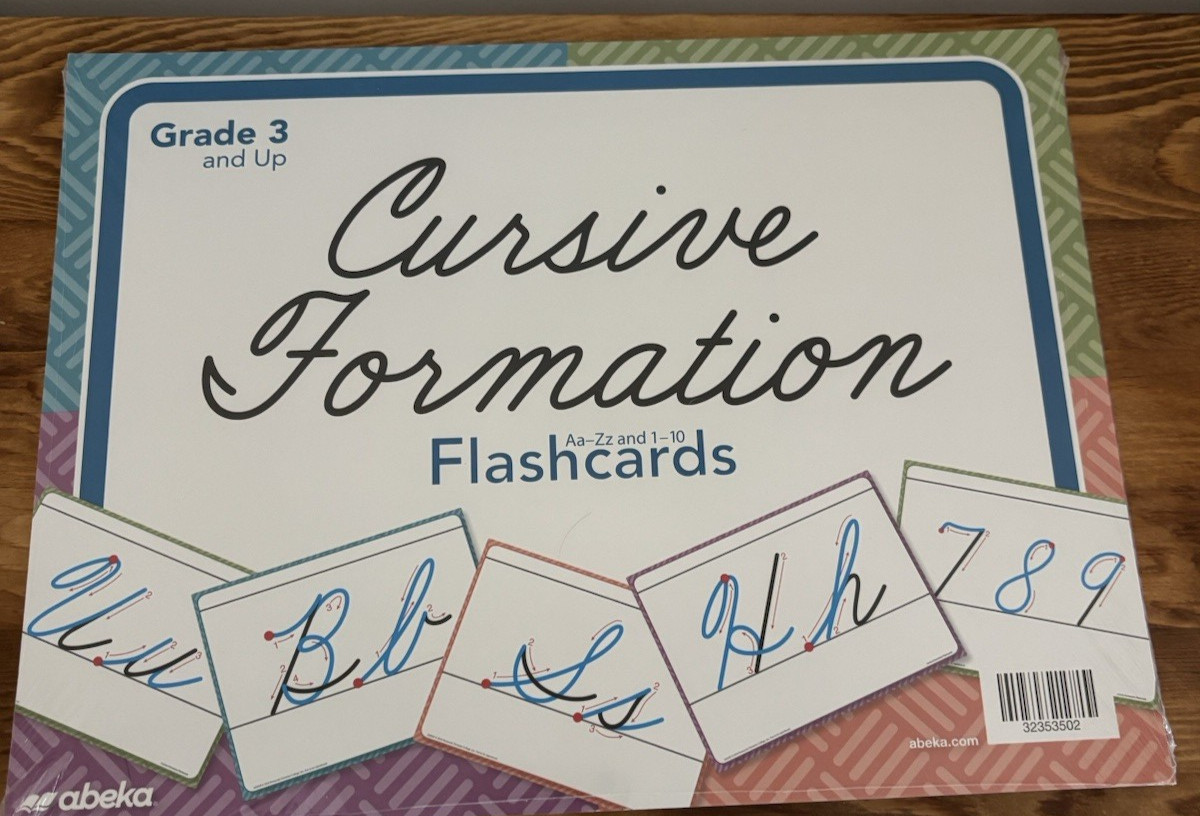 Abeka Cursive Formation Flashcards Grade 3 Homeschool Curriculum Brand New