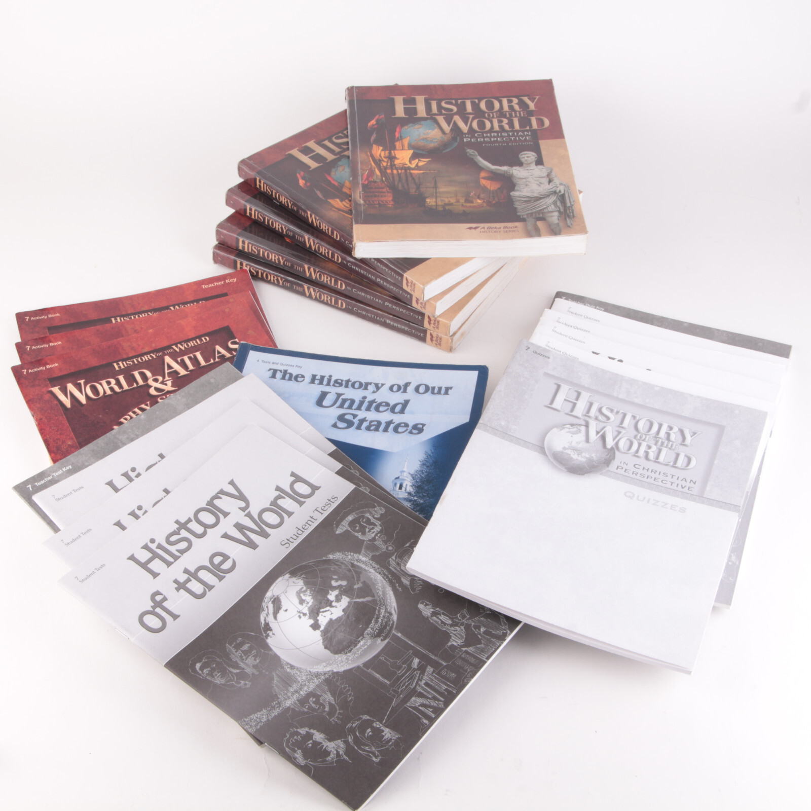 Abeka Grade 7 History of the World Textbooks, Tests, Keys (+Grade 4 US) U-PICK