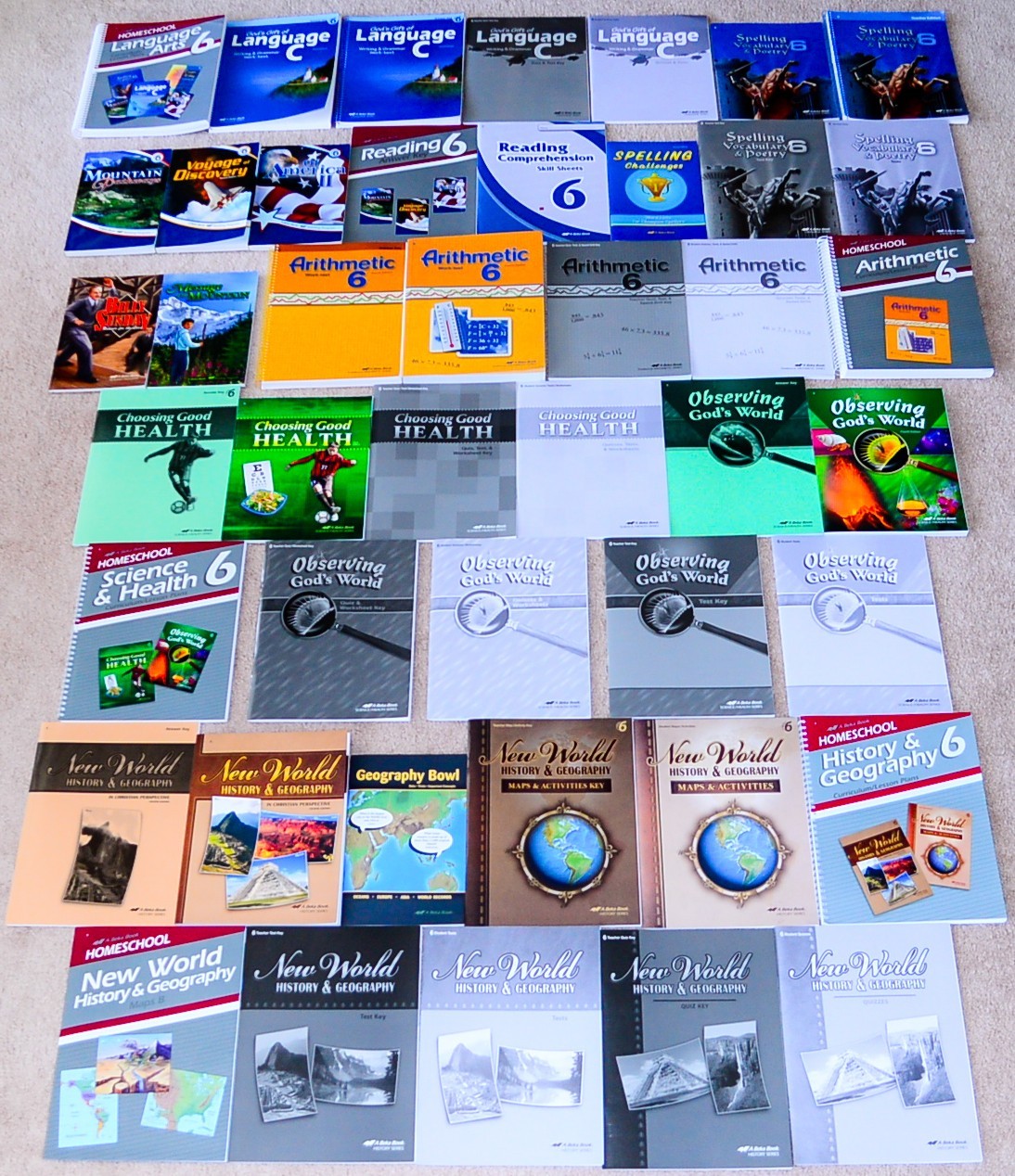 ABeka 6th grade COMPLETE 46pc CURRICULUM 6 SET Student Parent Kit Teacher Keys