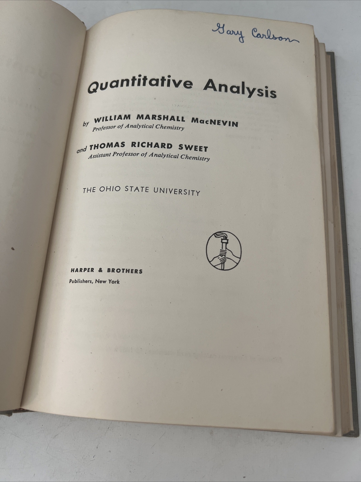 Quantitative Analysis Harper’s Chemistry Series