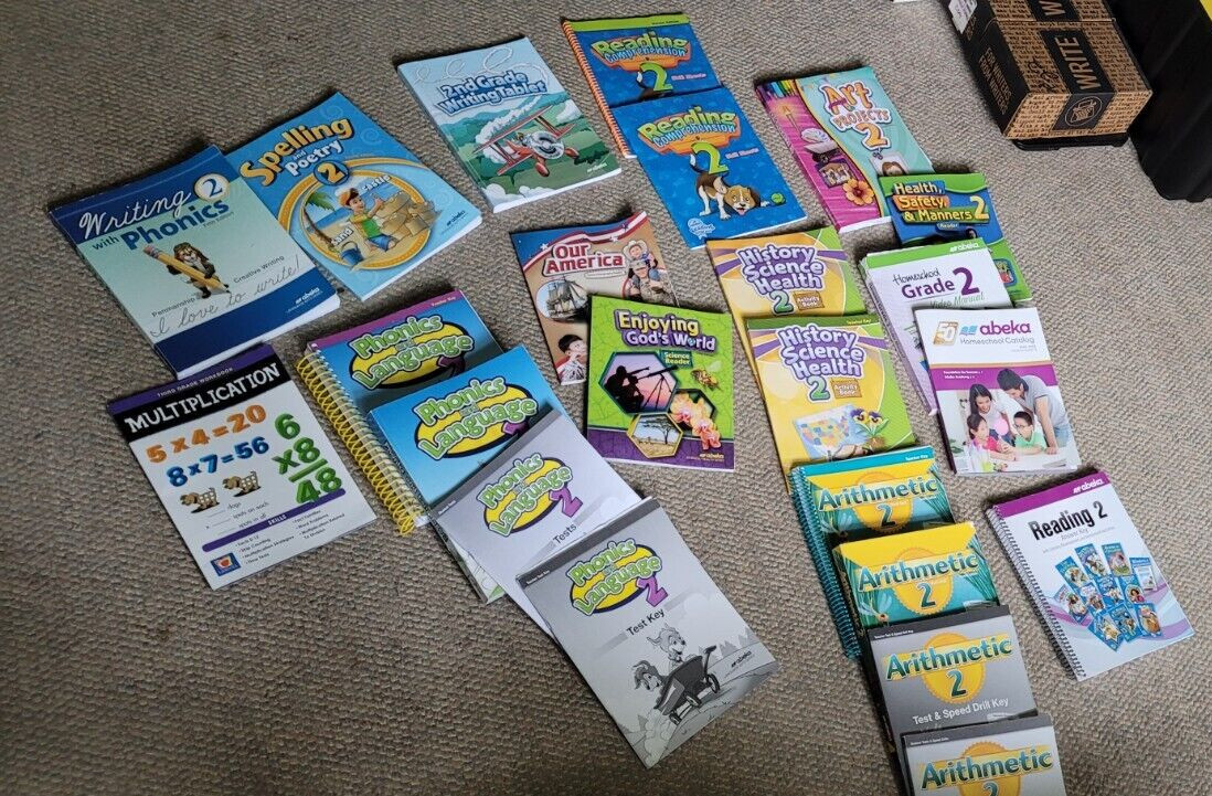 Lot of 23 Homeschooling Books Stage 2 Phonics Spelling Math Religion Writing