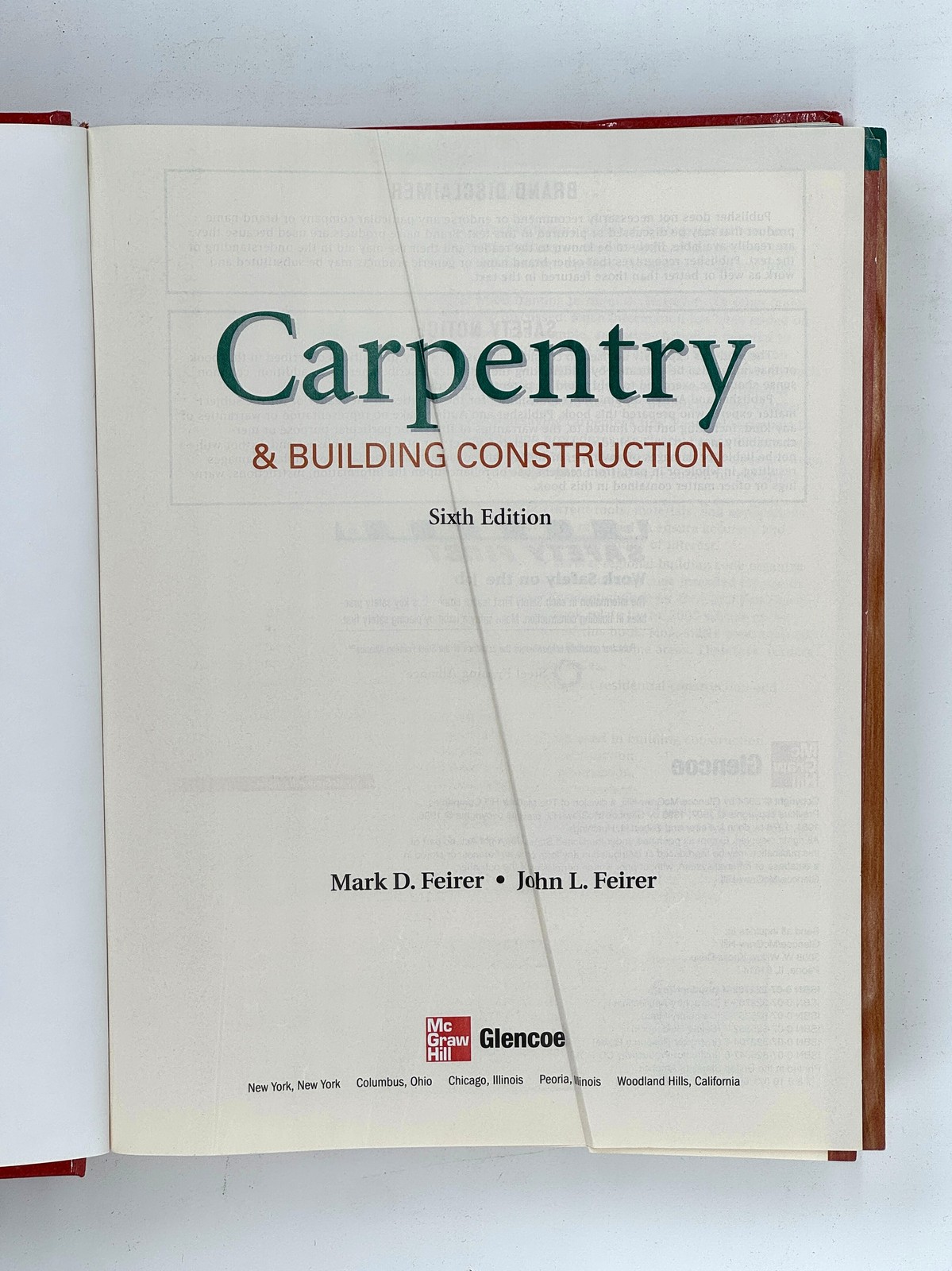 2004 MARK D. FEIRER. Carpentry & Building Construction. Sixth Edition. HC