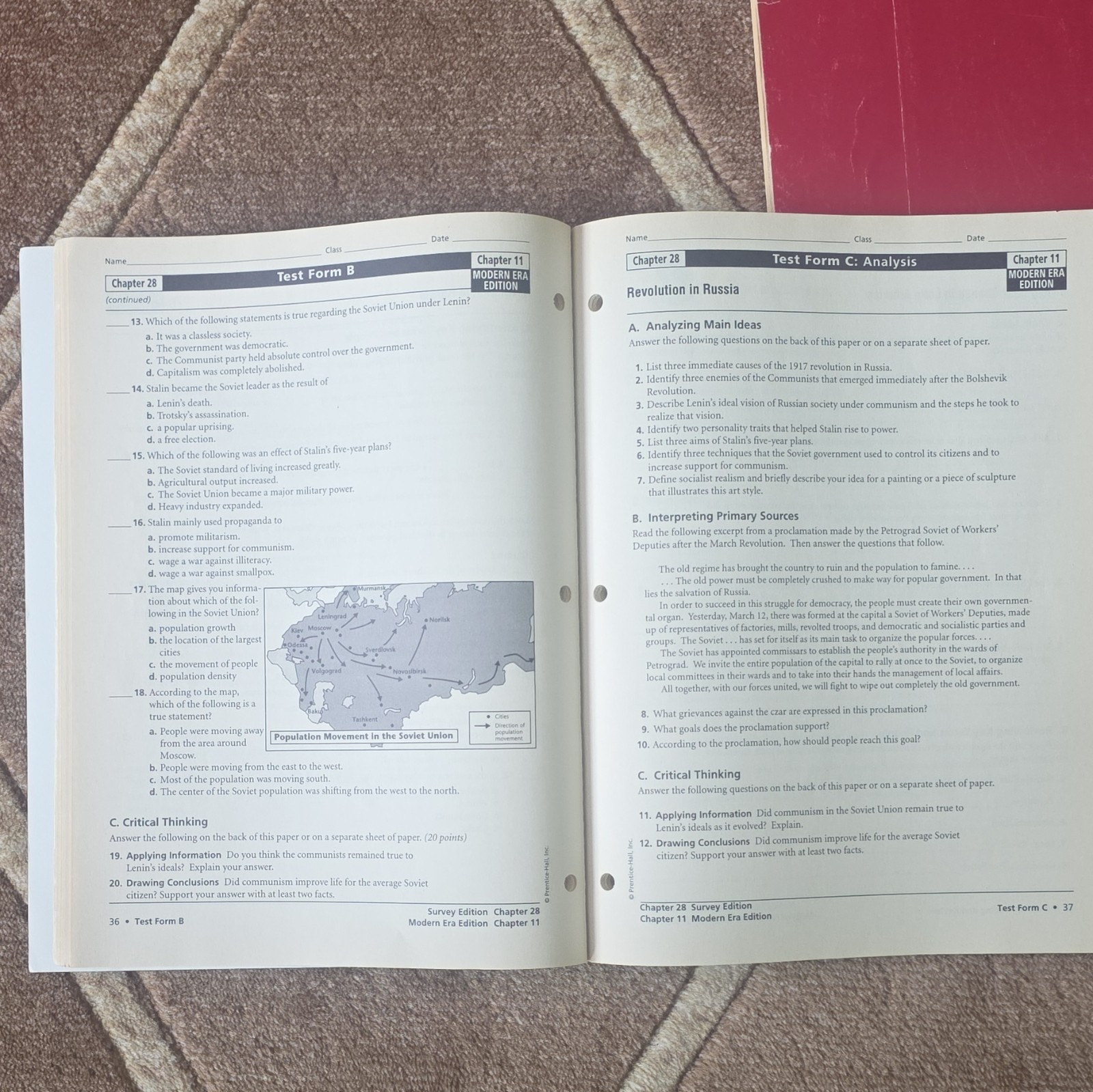 Prentice Hall Core Support World History Connections to Today Unit 7