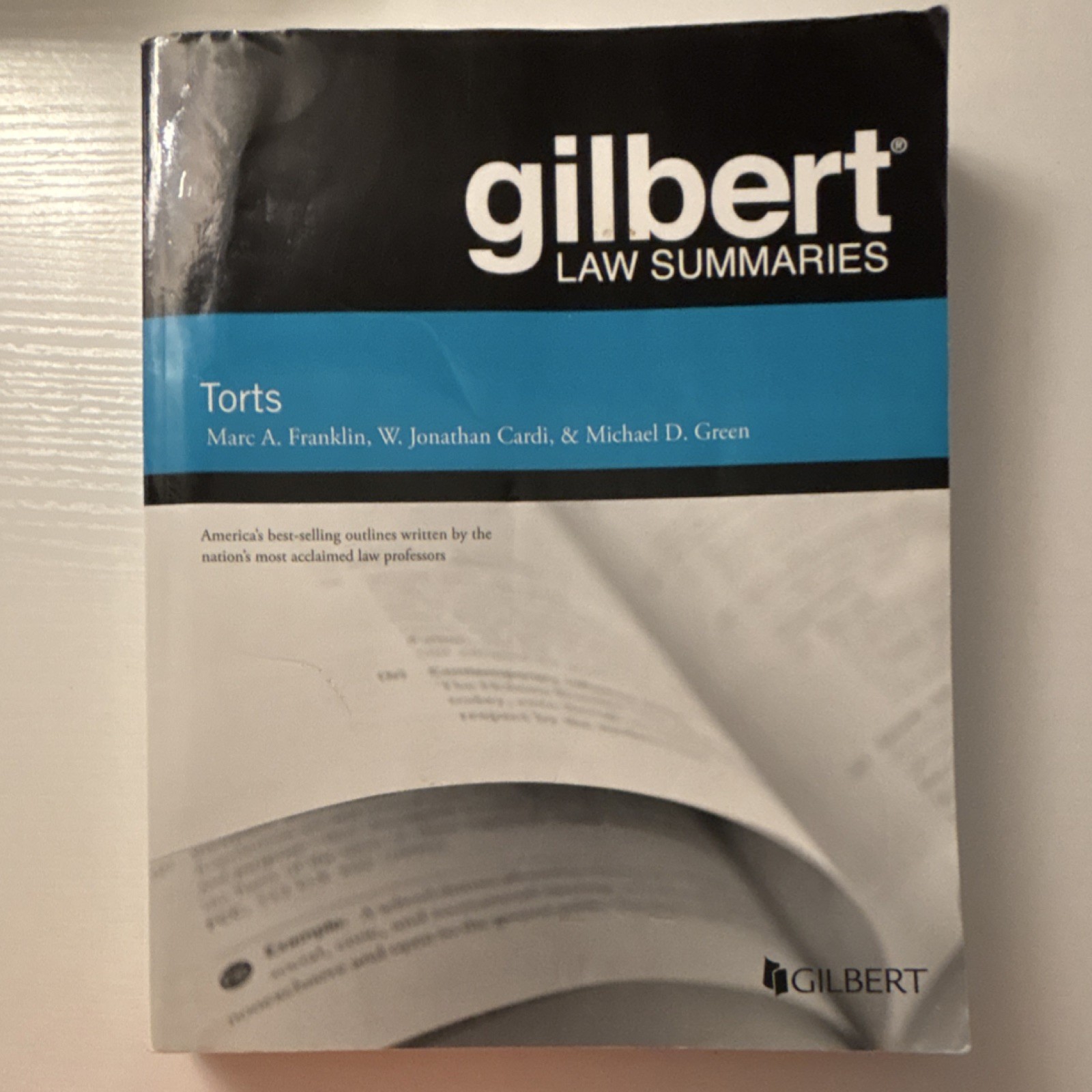 Gilbert Law Summaries Torts by Franklin, Cardi, Green West Academic Paperback