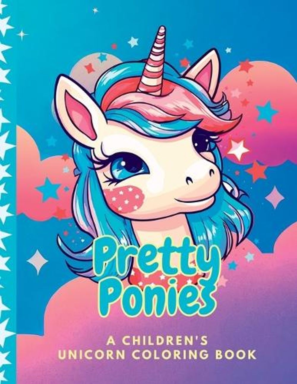 Pretty Ponies Children’s Unicorn Coloring Book by Stacy A. Rhodes Paperback Book