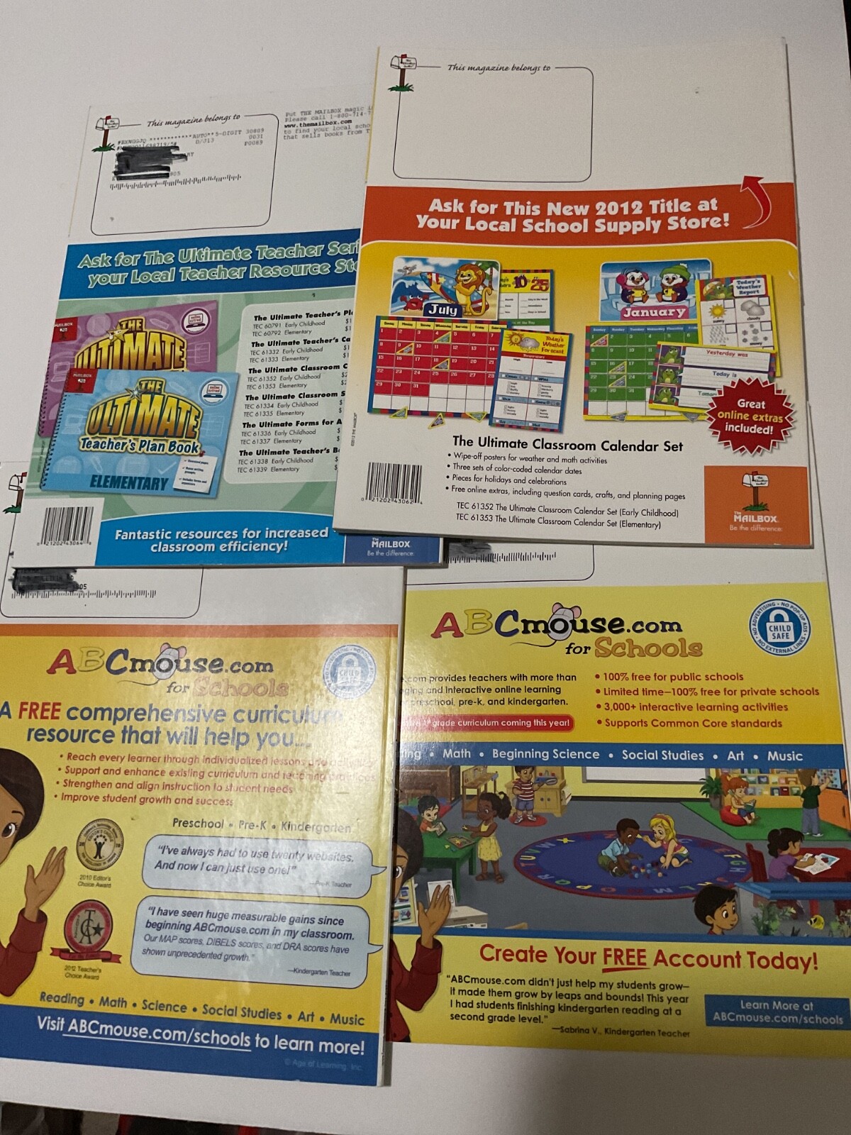 Lot Of 4 – THE MAILBOX IDEA MAGAZINE FOR TEACHERS – GRADE 2-3 , 2012(2) 2013(2