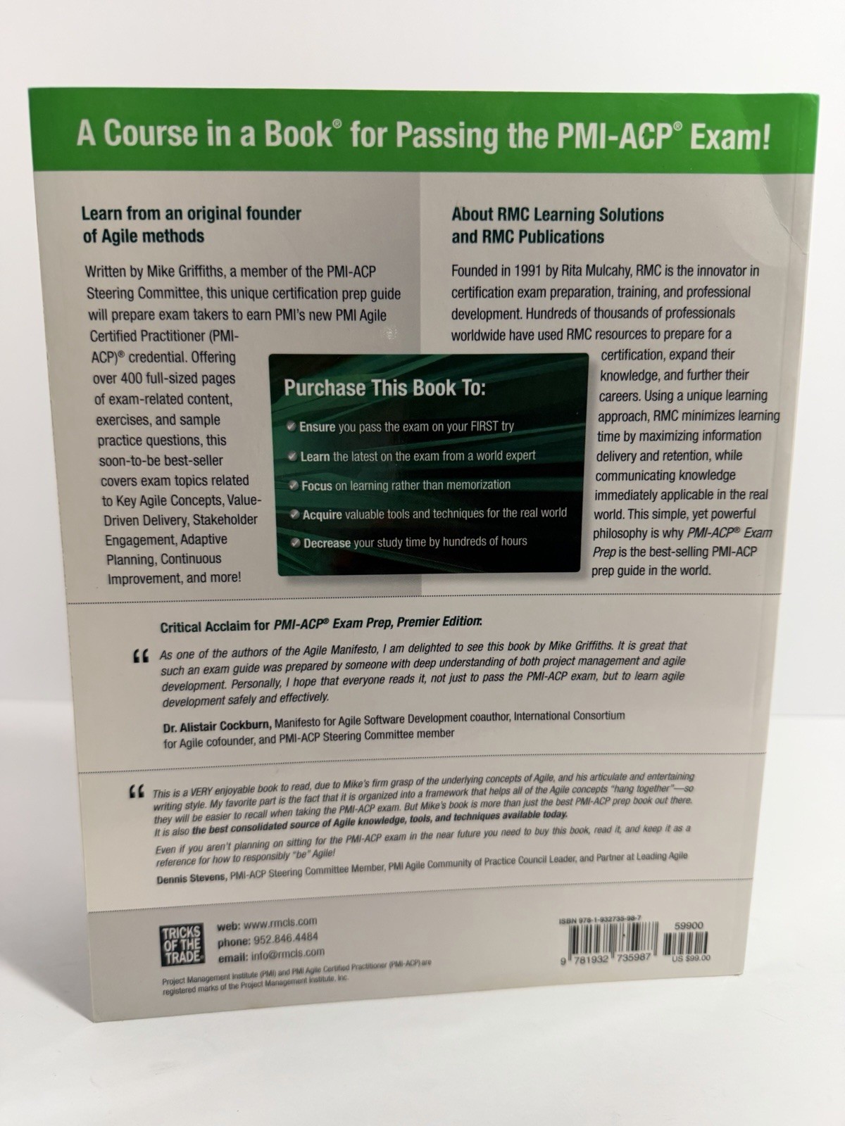PMI-ACP Exam Prep Updated Second Edition by Mike Griffiths Study Guide Book