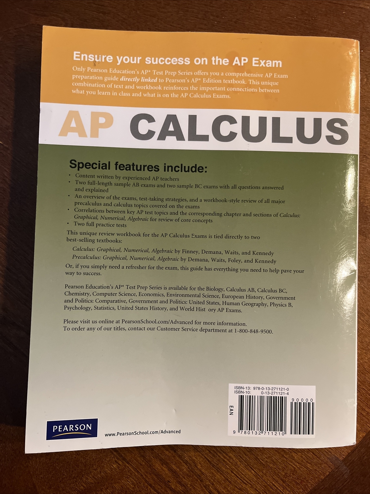 Calculus Book Advanced Placement AP Test Prep Workbook , Pearson Ed, Nice!