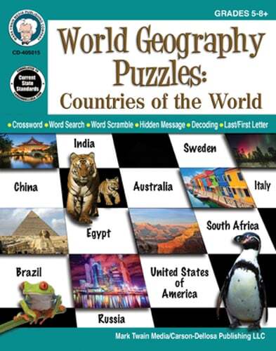 World Geography Puzzles: Countries of the World, Grades 5 – 12: New