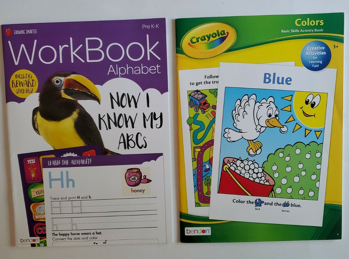 PreK Educational Workbooks Growing Smarter Crayola Stickers Alphabet Colors Lot2