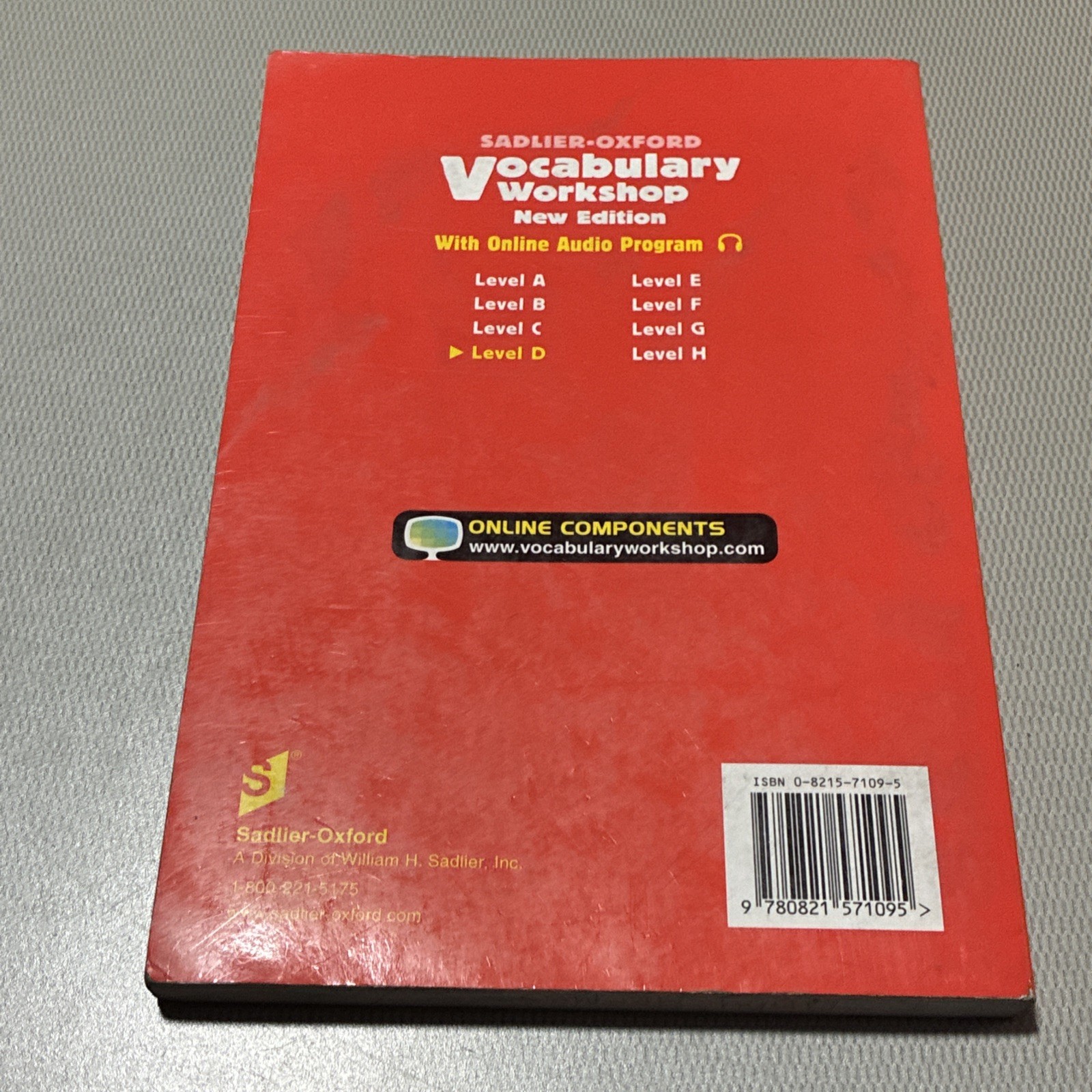 Vocabulary Workshop: Level D – Paperback By Shostak, Jerome – GOOD