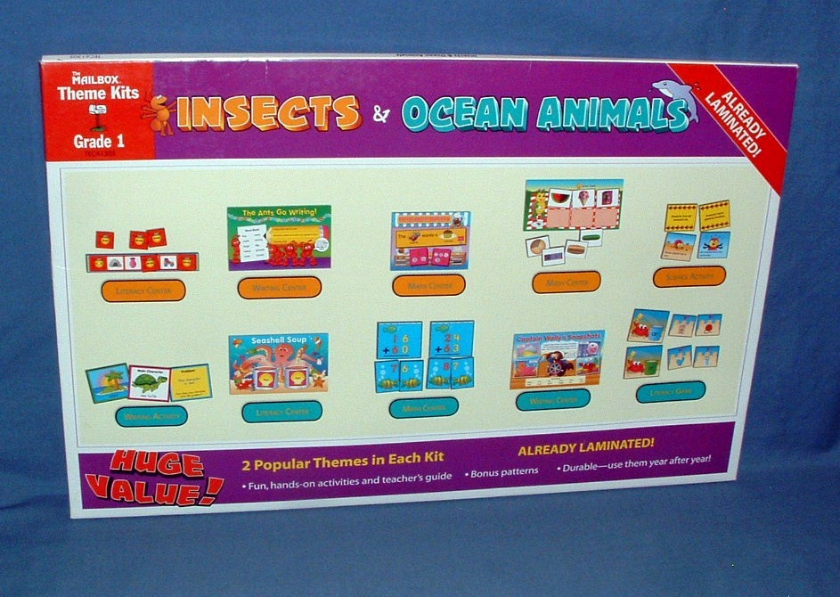 THE MAILBOX THEME KIT – GRADE 1 – INSECTS & OCEAN ANIMALS – OPENED – TEC61305