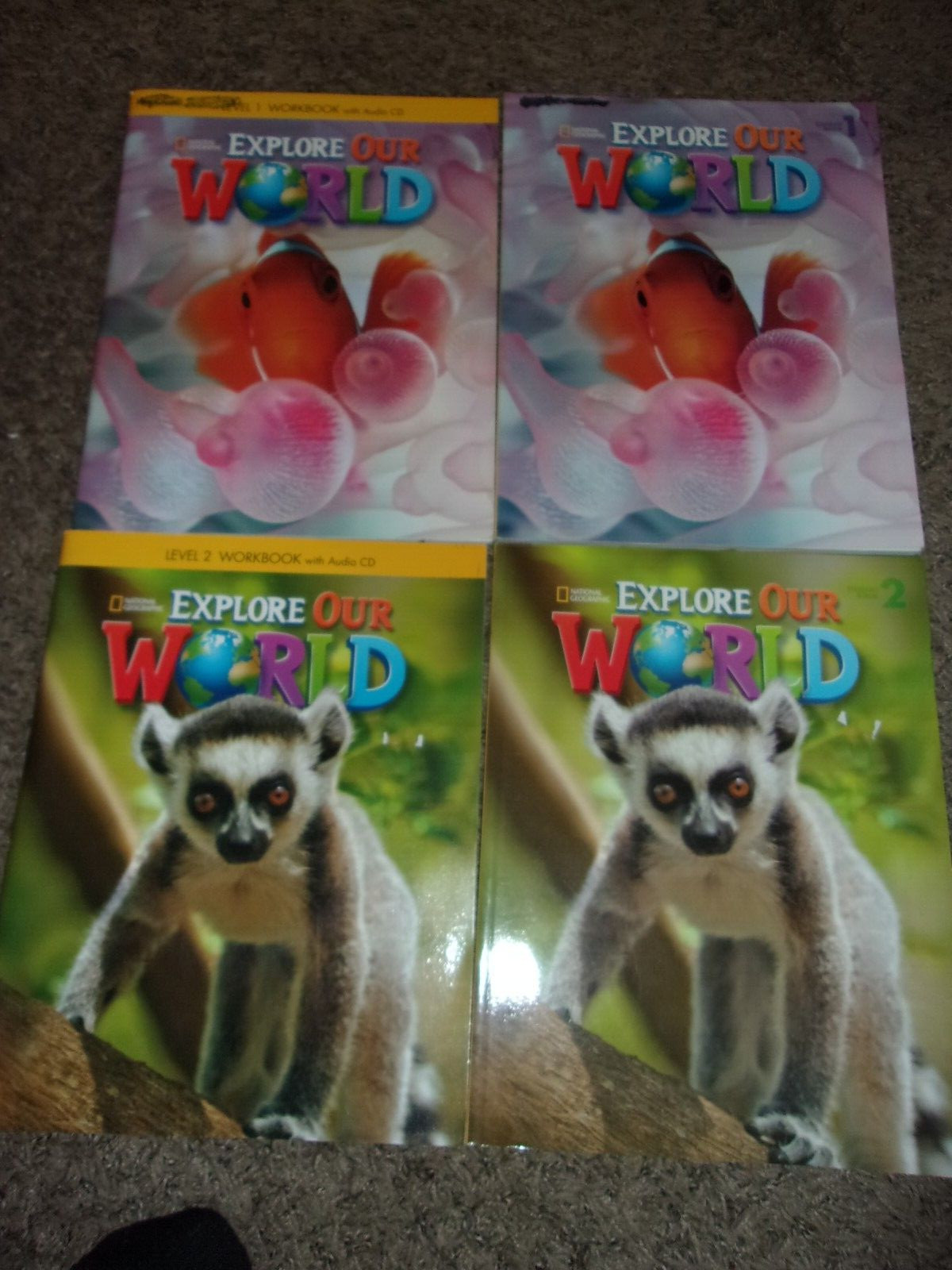 EXPLORE OUR WORLD National Geographic Level 1 & 2 Student Book Workbook Audio CD