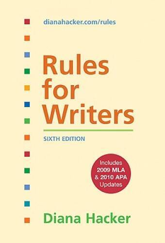 Rules for Writers with Tabs with 2009 MLA and 2010 APA Updates – GOOD
