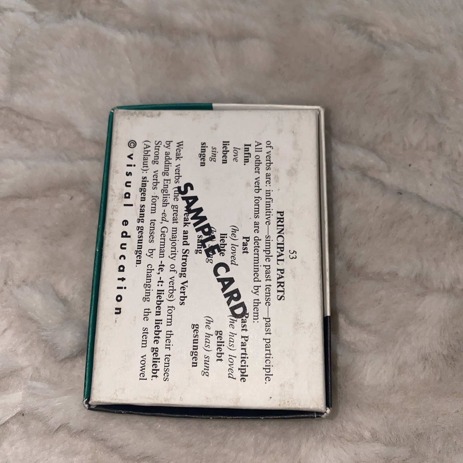 German Verbs Cards Vis-Ed Academic Study Card Set Learning Language