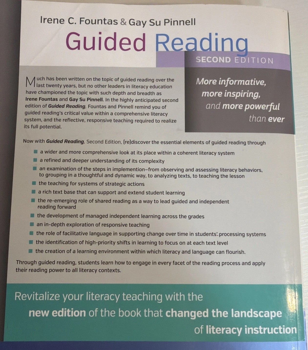 Guided Reading, Second – Paperback, by Fountas Irene Pinnell – Very Good