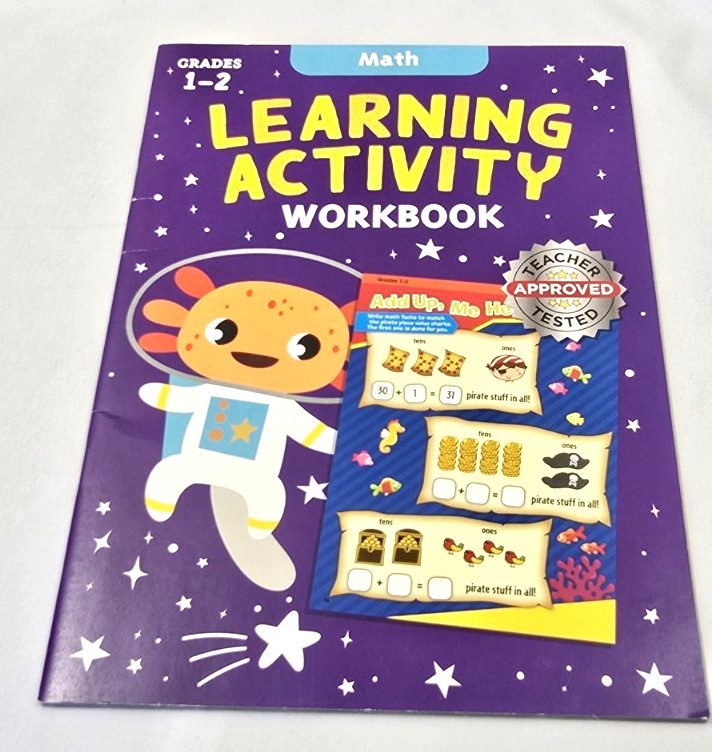 2 Learning Activity Workbooks-Grades 1-2 Home School Math +LangArts- Clever NEW
