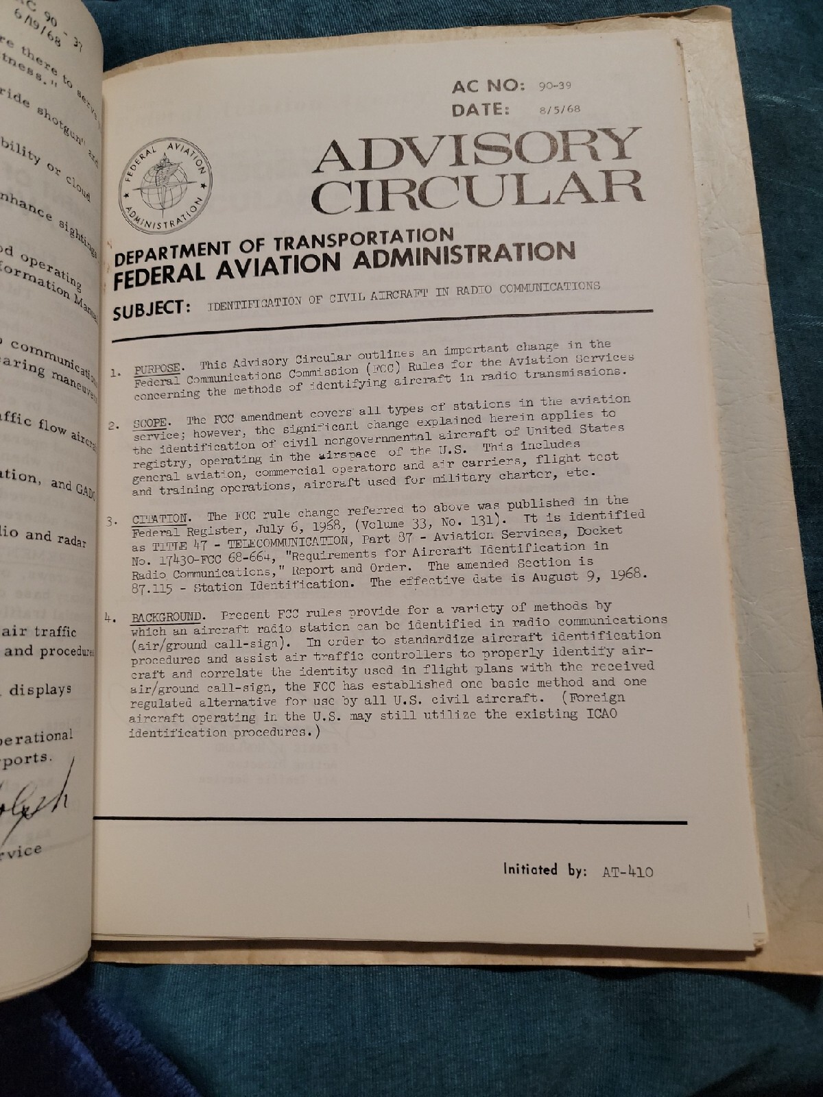 FAA PUBLICATIONS/ADVISORY CIRCULAR 1964-1969