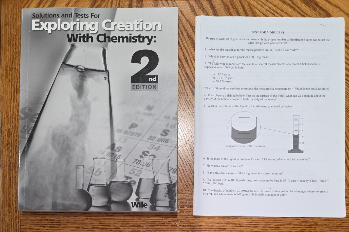 Apologia Exploring Creation w Chemistry 2nd ed: Test Booklet + Solutions & Tests