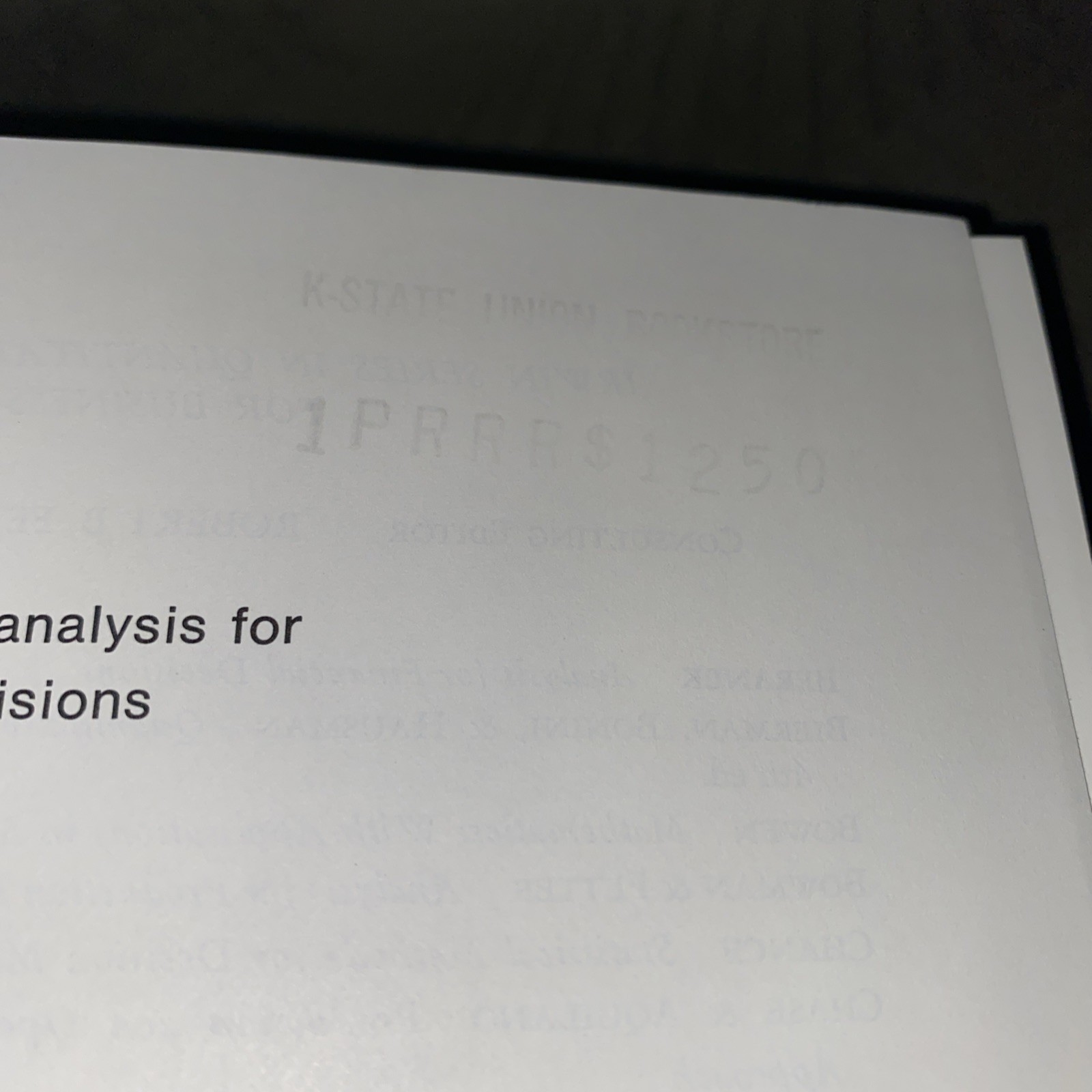 Quantitative Analysis for Business Decisions, Irwin, Revised Ed., 1965 EUC