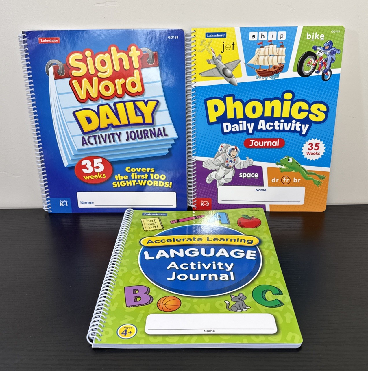 Lakeshore Phonics K-2, Language Ages4+ & Sight Words K-1 35 Weeks 3 Journals