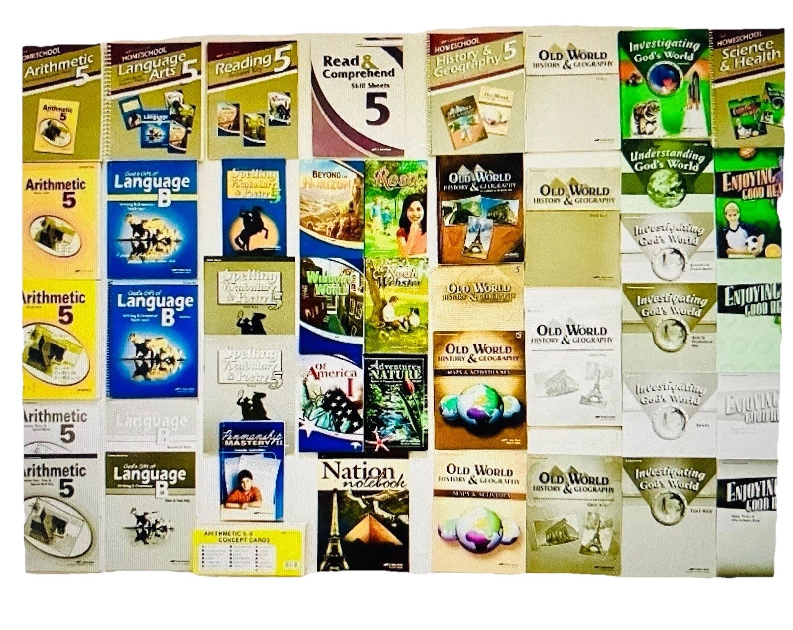 ABEKA 5th Grade 5 Lot 47 Parent & Student Math Language History Science~Complete