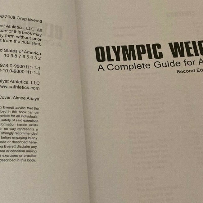 Olympic Weightlifting A Complete Guide for Athletes & Coaches by Greg Everett PB