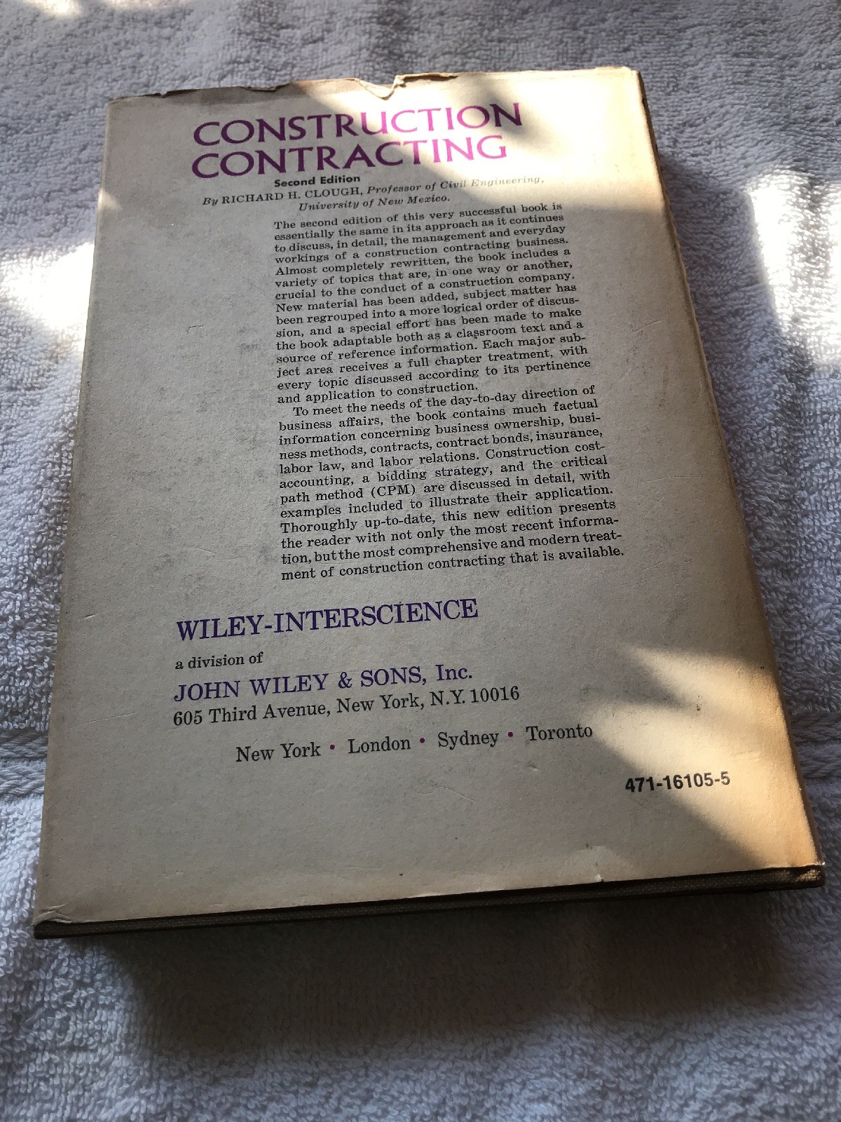 Construction Contracting-Richard H Clough-1969-second Edition