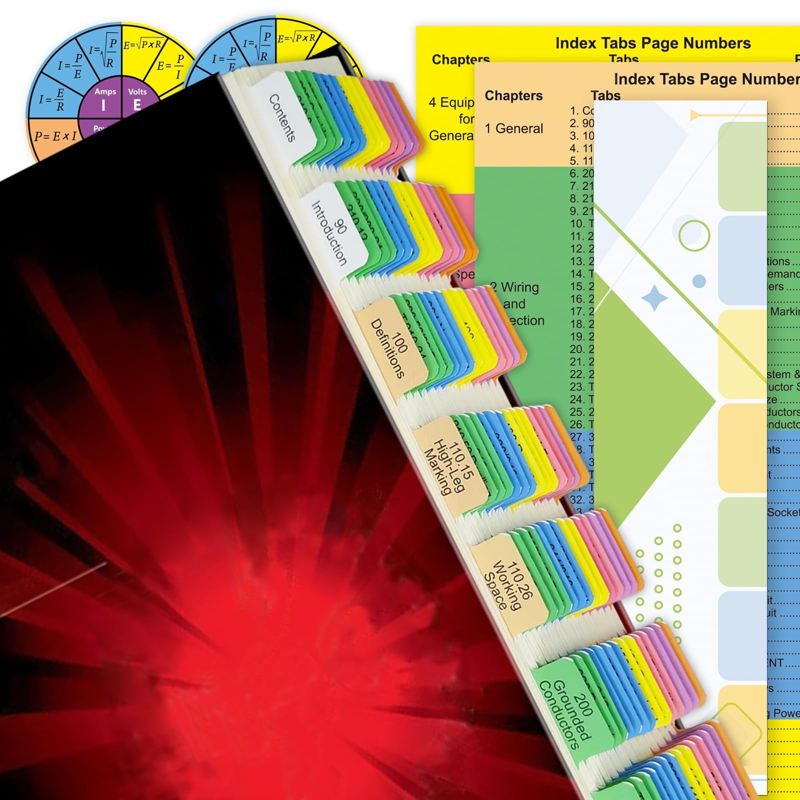 NEC Code Book Tabs 2020 120 PCS NEC Tabs Laminated Color Coded Book Not Included