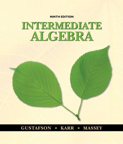STUDENT SOLUTIONS MANUAL FOR GUSTAFSON/KARR/MASSEYS By R. David Gustafson VG