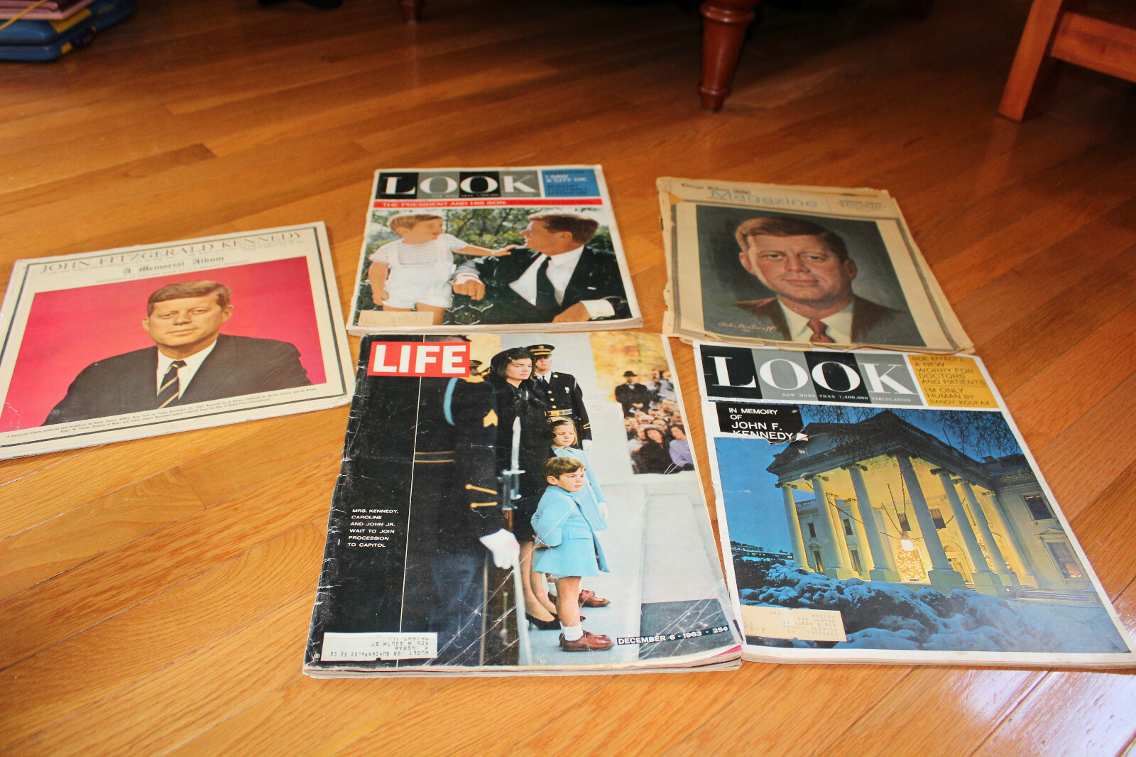 Collection of John F. Kennedy-Record, 2 Look, Life, Chicago Tribune Magazines