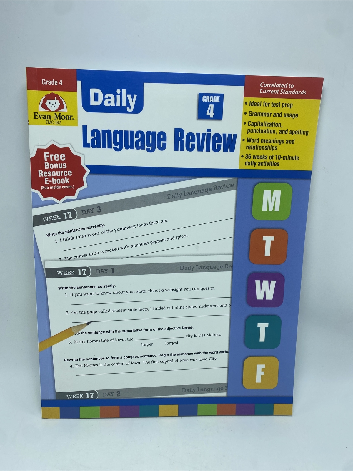 Evan Moor EMC 582 Workbook Grade 4 Paperback Language Review