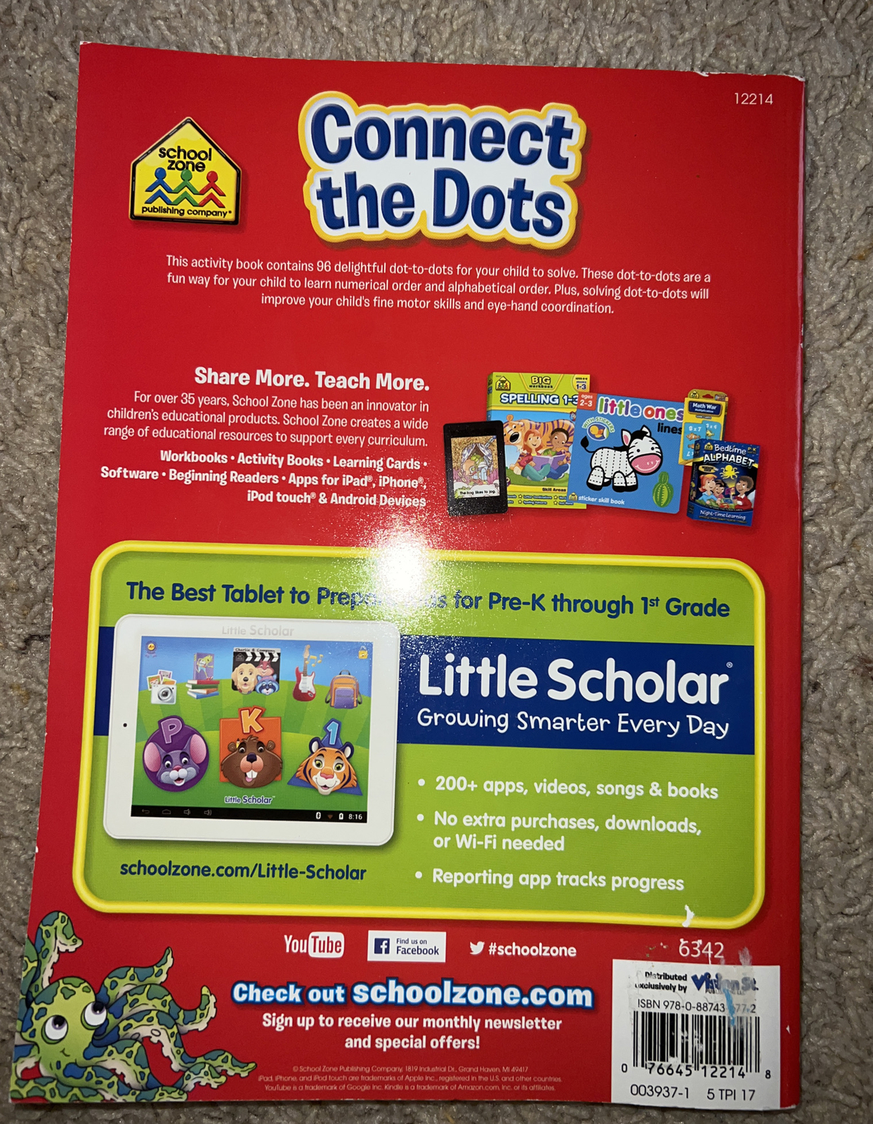 connect the dots school zone publishing company- 96 pages of learning fun-NEW!